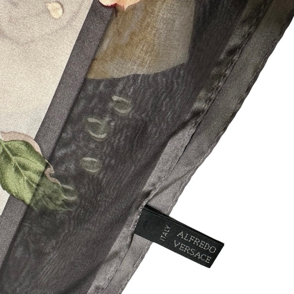 Alfredo Versace Italy 100% Silk Floral Scarf - Picture 6 of 7